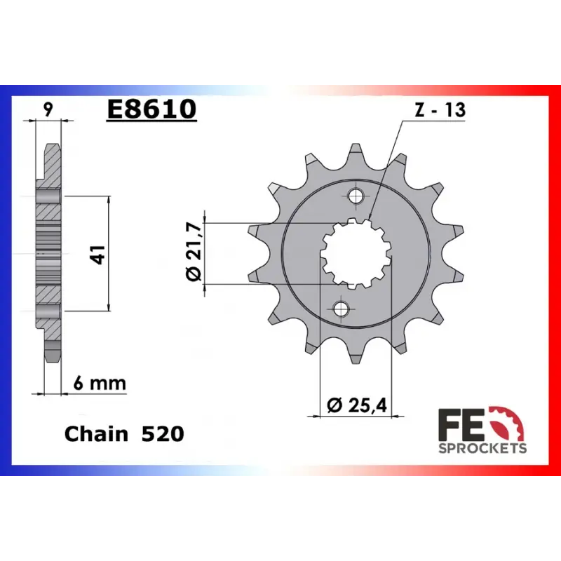 Achetez Aujourd&rsquo;hui Pignon 16 dents pour chaine 520 – France Equipement 5211.E8610.16