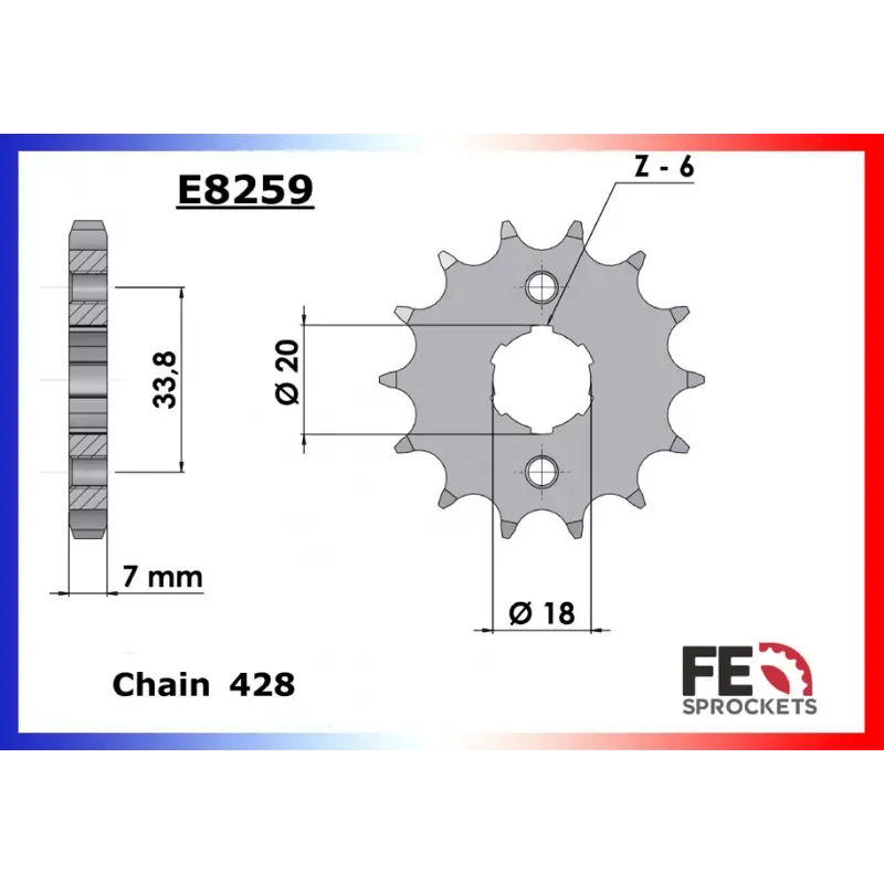 Quantité Limitée Pignon 13 dents pour chaine 428 – France Equipement 9010.E259.13