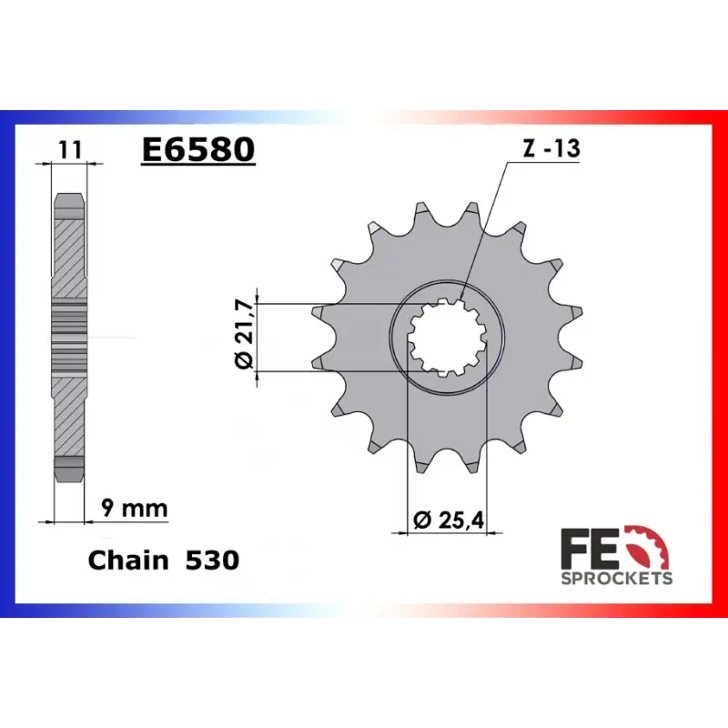 Pignon 17 dents pour chaine 530 – France Equipement 9206.E580.17 Promotion