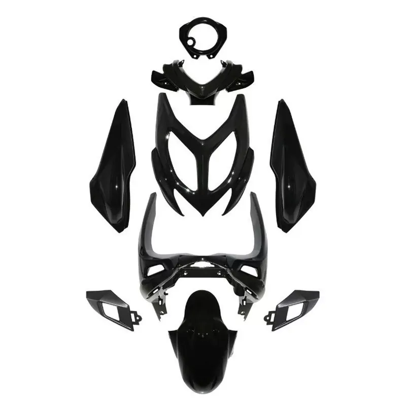 Vente Directe Kit Carénages / Carrosserie MBK Nitro YAMAHA Aerox à partir de 2013 – Noir Brillant 9 Pièces