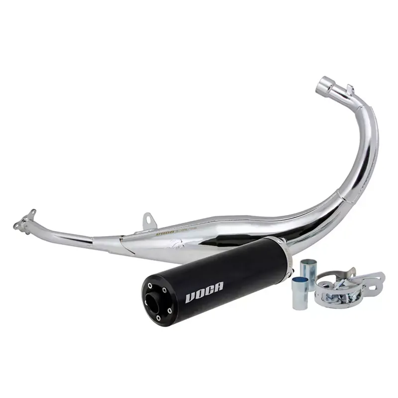 Pas Cher Pot Passage Bas Derbi 50 / 70cc – Chromed Noir VOCA Racing