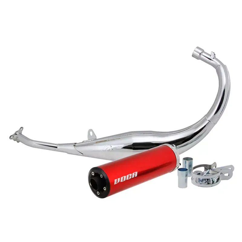 Pot Passage Bas AM6 50 / 70cc – Chromed Rouge VOCA Racing Jusqu&rsquo;à Épuisement Des Stocks