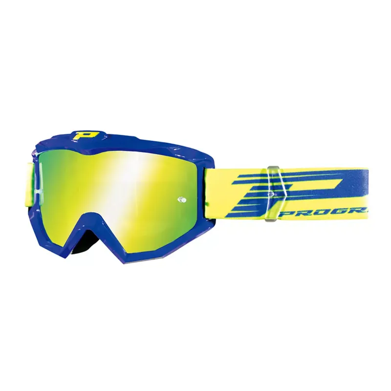 Prix Réduit Masque / Lunettes Cross – PROGRIP 3201FL Atzaki Bleu / Jaune écran Miroir