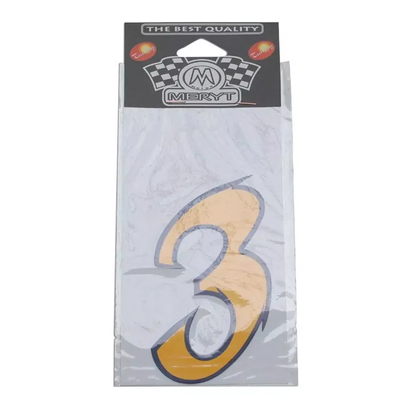 Bon Plan Autocollant / Sticker – MERYT Numéro 3 Jaune 9cm