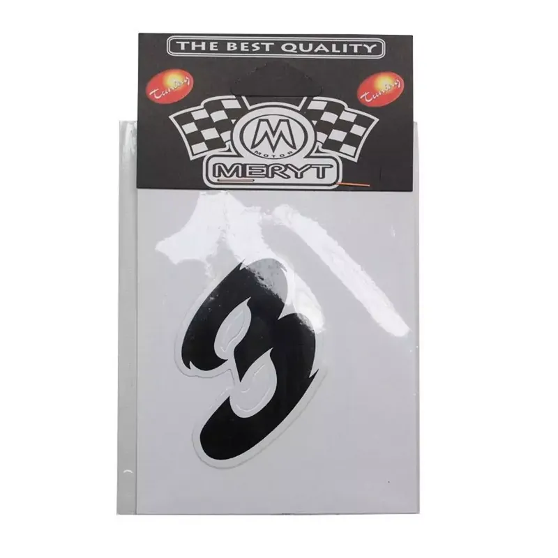 Prix Bas Autocollant / Sticker – MERYT Numéro 3 Noir 5.5cm
