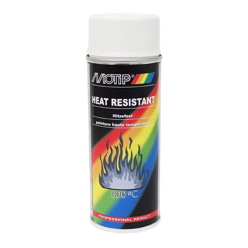 Bombe Peinture Haute Température 800° - Motip Pro Blanc Mat Prix Réduit