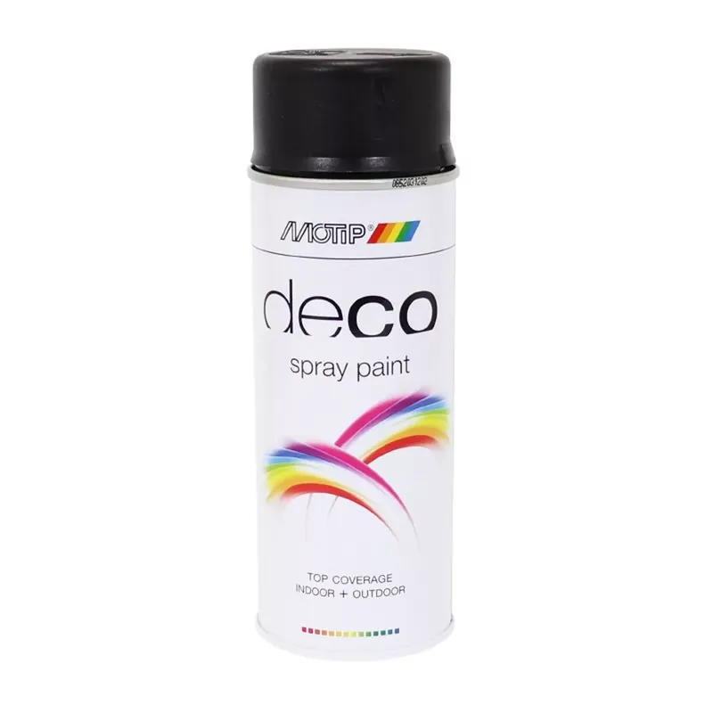 Bombe Peinture - Motip Deco Glycero Noir Profond Mat 400ml Produit De Marque