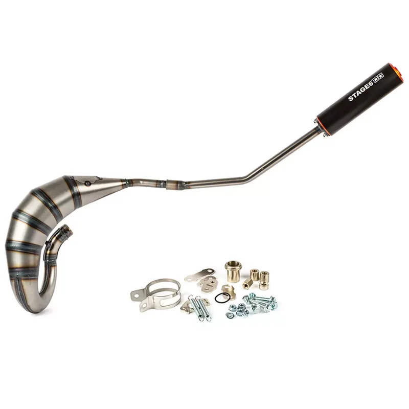 Pot Passage Haut Gauche Derbi Senda E3 E4 70 / 90cc – Streetrace CNC Noir / Orange Stage6 Soldes