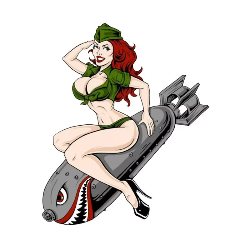 Promotion Autocollant / Sticker – LETHAL THREAT Mini Pin Up Bombe 6 x 8cm