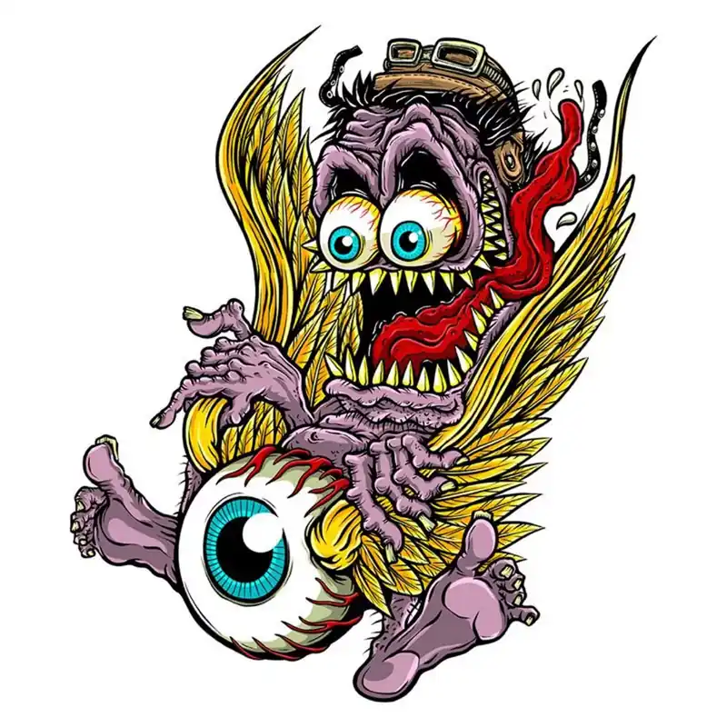Acheter En Ligne Autocollant / Sticker – LETHAL THREAT Mini Monster Flying EyeBall 6 x 8cm