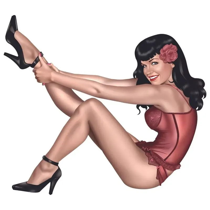 Satisfait Ou Remboursé Autocollant / Sticker – LETHAL THREAT Mini Classic Pin Up Girl 6 x 8cm