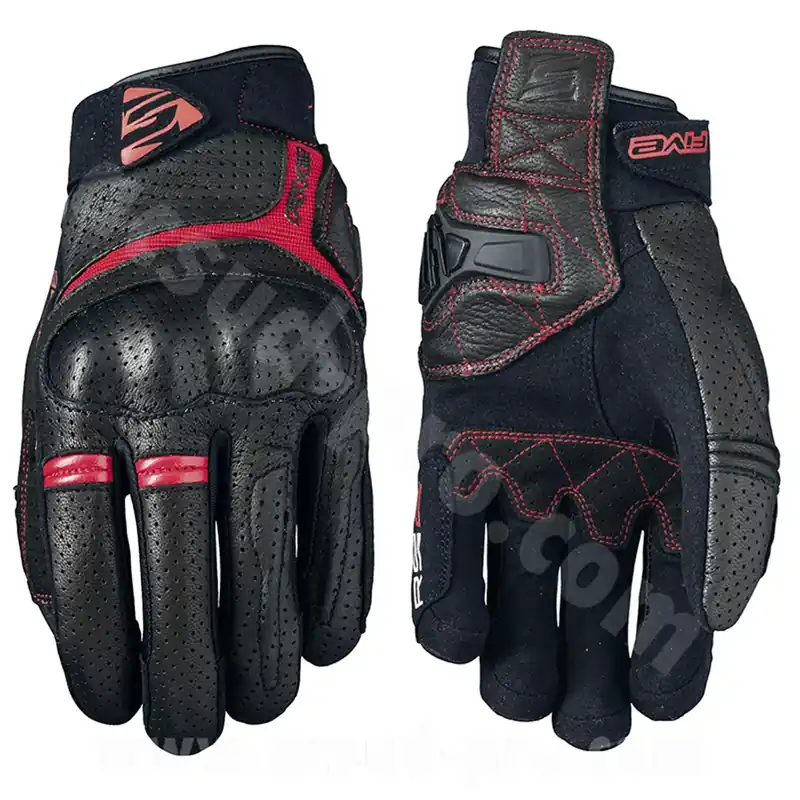Gants Moto – FIVE RS2 Mi saison / été Noir / Rouge XS Satisfait Ou Remboursé
