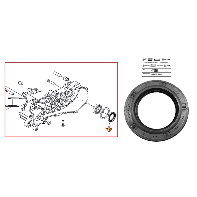 JOINT SPI AXE DE ROUE (47X30X6) ORIGINE PIAGGIO 50 FLY, LIBERTY, NRG, ZIP, TYPHOON, VESPA-S, VESPA LX, PRIMAVERA, SPRINT/GILERA Offre Du Jour