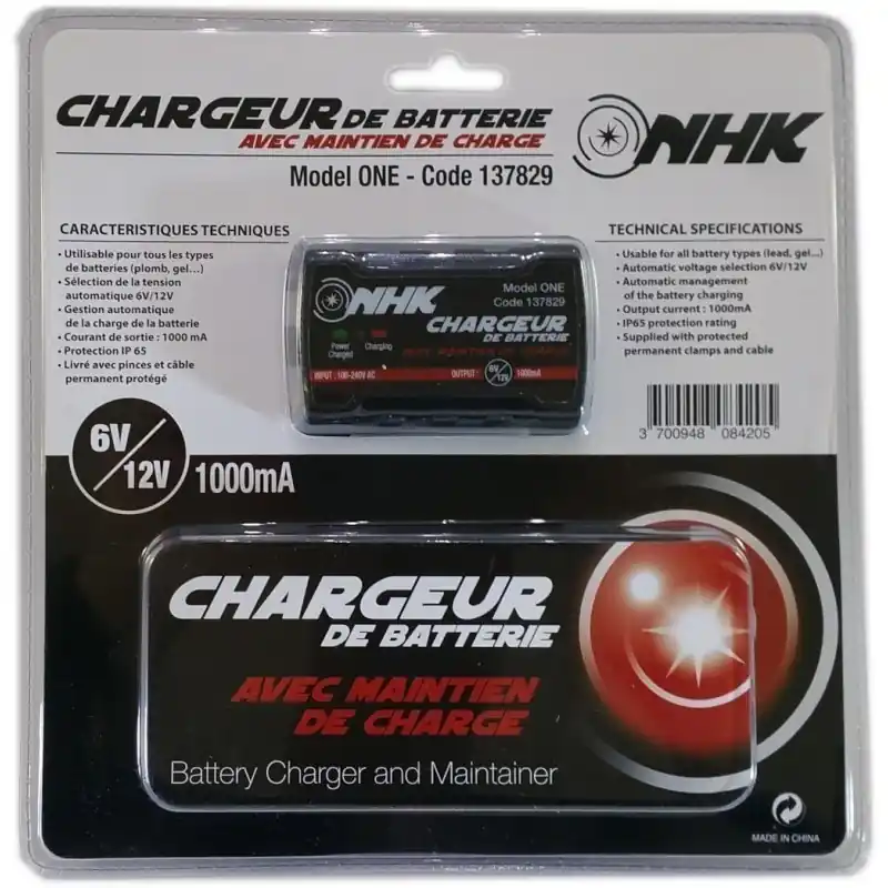 CHARGEUR DE BATTERIE 12V / 6V MAINTIENT DE CHARGE Satisfait Ou Remboursé