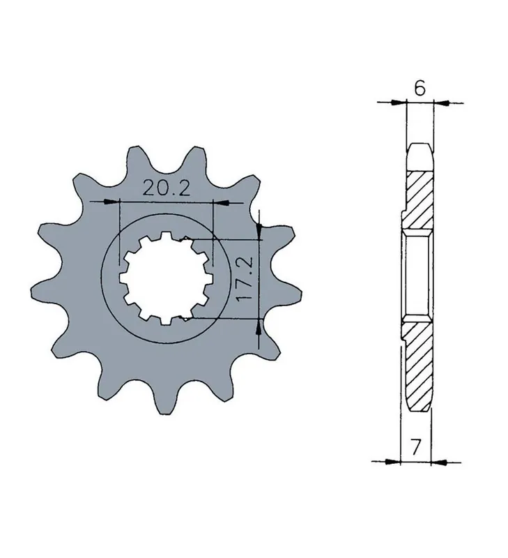 Bon Plan Pignon TECNIUM 12 dents acier pas 420 type 1120 moteurs AM6