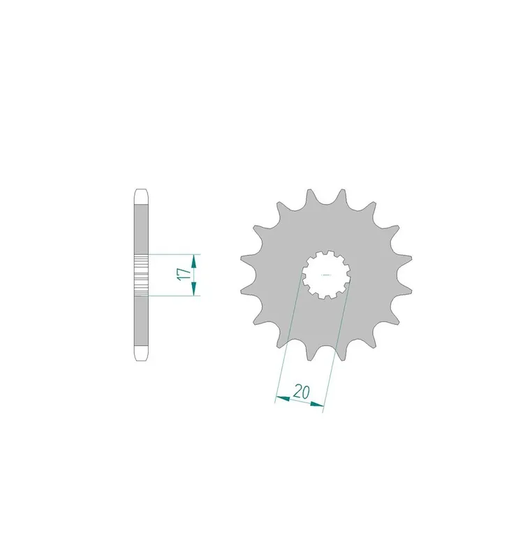 Pignon AFAM 14 dents acier pas 428 type 94118 Beta SHERCO 50 SM Réduction