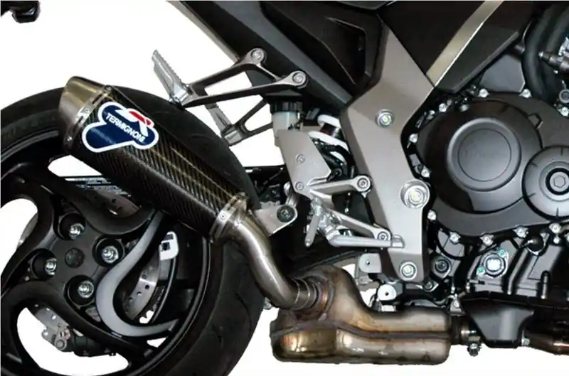 Silencieux Ovale Strada inox et carbone pour Honda CB1000R Dernier Modèle