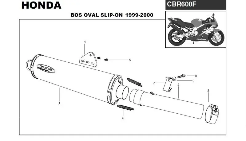 Bos silencieux Ovale 110 alu pour Honda CBR600F 1999/2000 PC35 Certifié