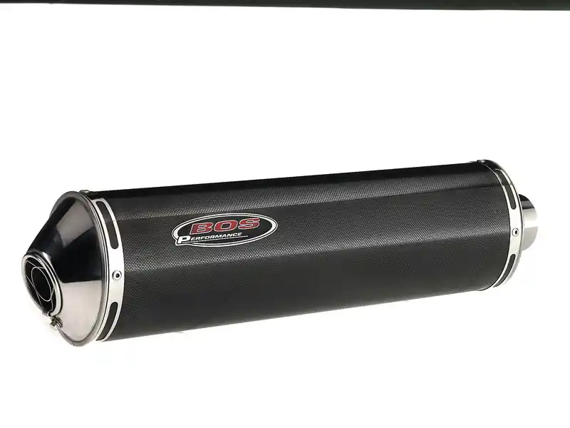 BOS Silencieux inox oval look carbone pour BMW R1200 RT/ST 2005-09 Populaire
