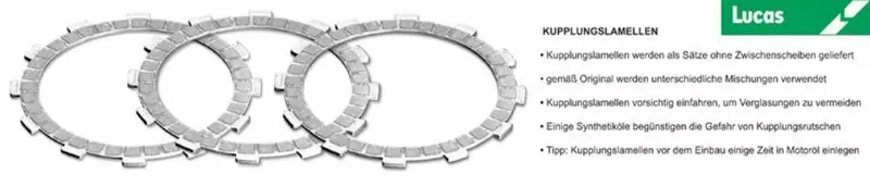 Jeu de 6 disques garnis d'embrayage LUCAS pour Honda CBX750F Remise