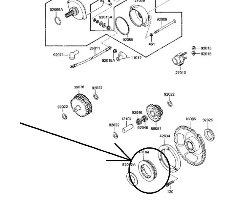 Meilleure Vente Roue libre de démarreur pour Kawasaki KLR600 Origine