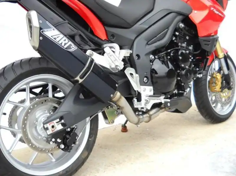 Zard silencieux inox et alu noir bas pour Triumph Tiger 1050 2007/2012 Offre Spéciale