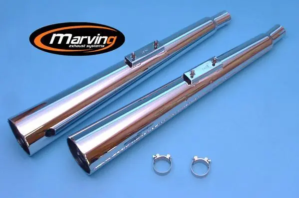 Marving 2 silencieux chromés pour Kawasaki Z 400G 80/81 Bon Marché