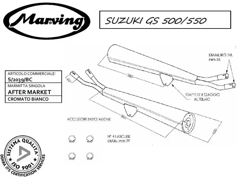 Marving 2 silencieux chromés pour Suzuki GS 550 (GS550D) Solde