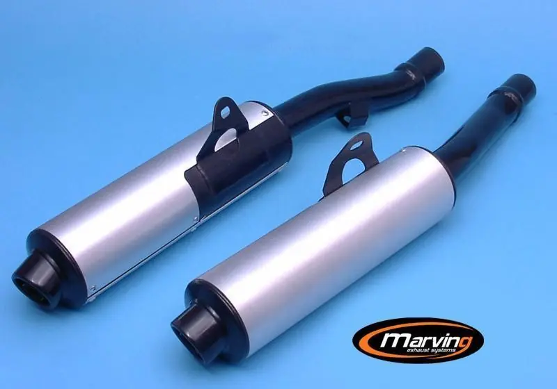 Livraison Express Marving 2 silencieux acier noir et alu pour ZZR600 de 1993 à 2003