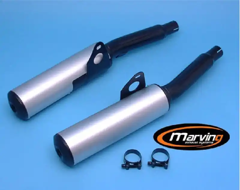 Nouvelle Collection Marving 2 silencieux Chrome noir et alu pour Kawasaki GPZ1000RX 87/89
