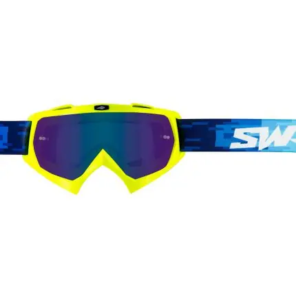 Soldes Masque cross SWAP&rsquo;S PIXEL Jaune + Ecran Iridium Bleu