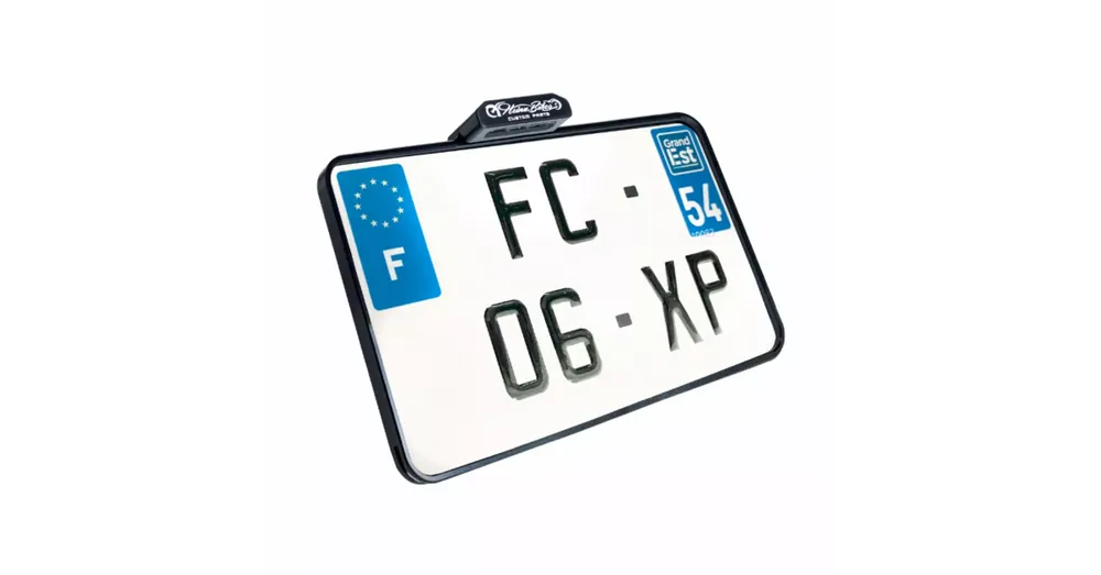 Support de Plaque central avec Éclairage Slip-In France Noir Marque