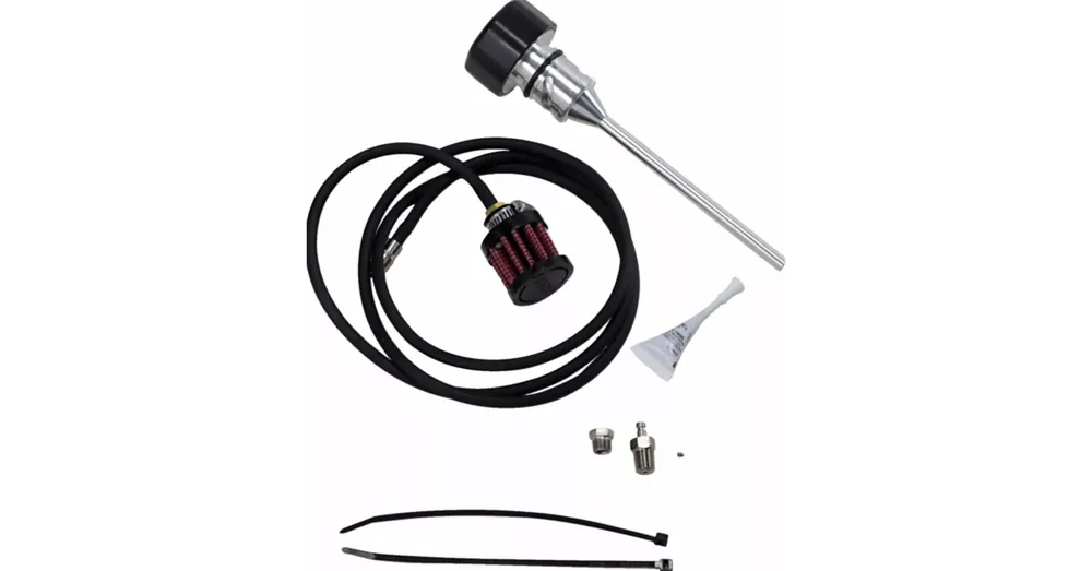 Commander Maintenant Kit Bouchon Jauge de Réservoir d&rsquo;Huile Ventilé + Reniflard Feuling Noir Softail M8