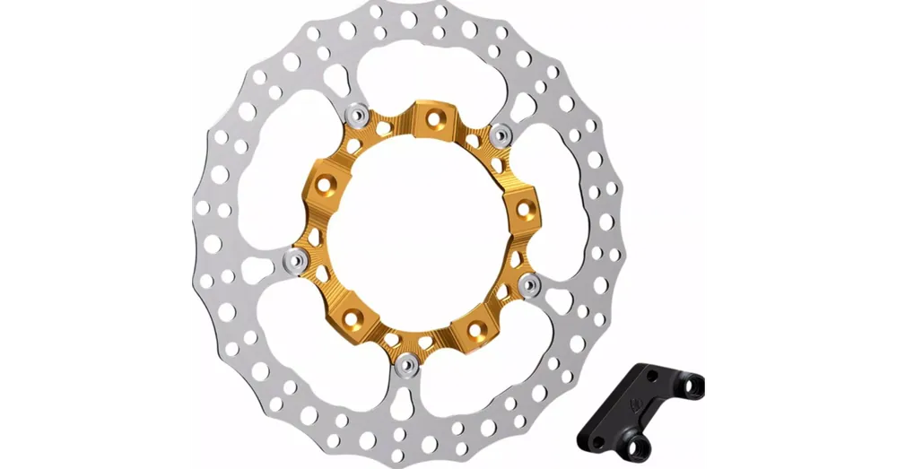 Satisfait Ou Remboursé Disque de Frein Flottant Avant Gauche Arlen Ness Big Brake 14&Prime; Anodisé Doré Touring