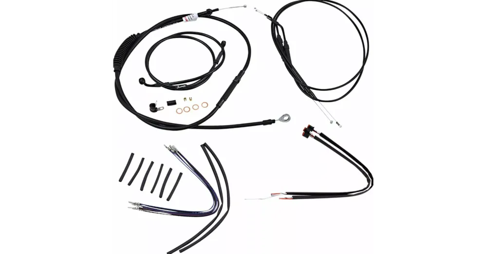 Seulement Aujourd&rsquo;hui Kit de Câbles Complet Burly Guidon Ape Hanger 14&Prime; Noir Sportster XL sans ABS