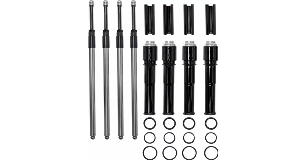 Nouveauté Kit Tiges et Caches de Culbuteurs S&S Quickee Noir Dyna Softail Touring 99/17