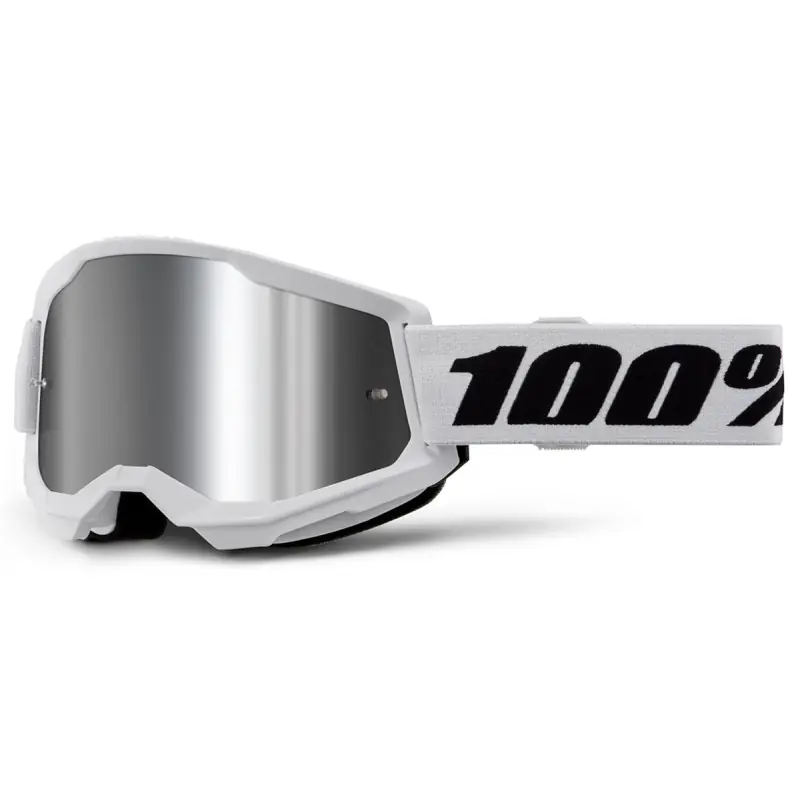 Masque Cross STRATA 2 Blanc – Ecran Mirror Silver Prix Promo