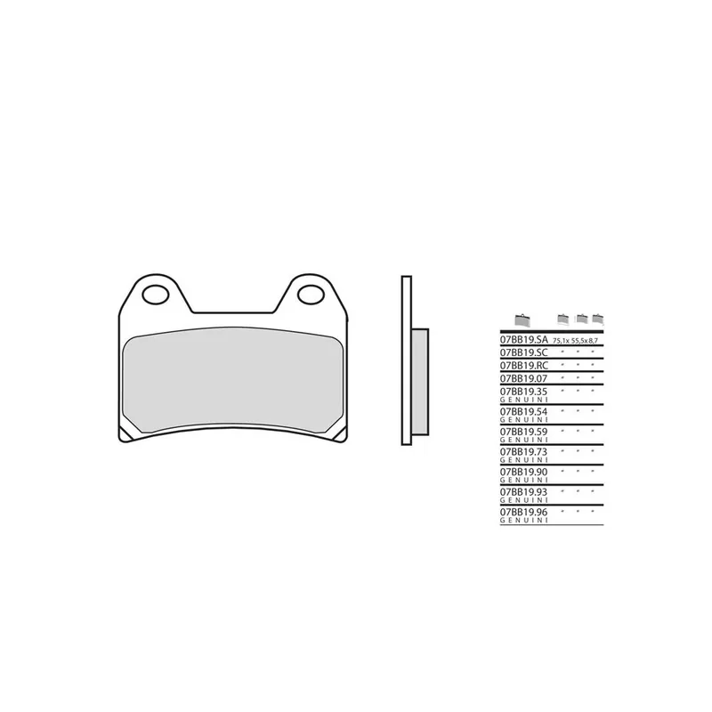 Vente Flash Plaquettes de frein BREMBO route métal fritté – 07BB19LA