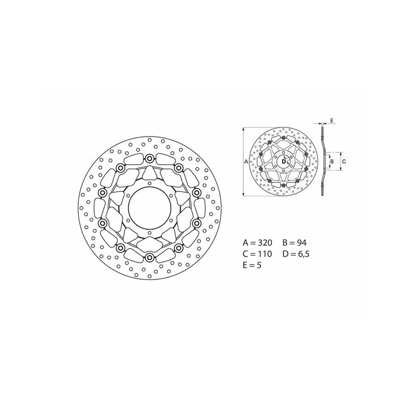 Disque de frein BREMBO Oro flottant - 78B40877 Commande En Gros