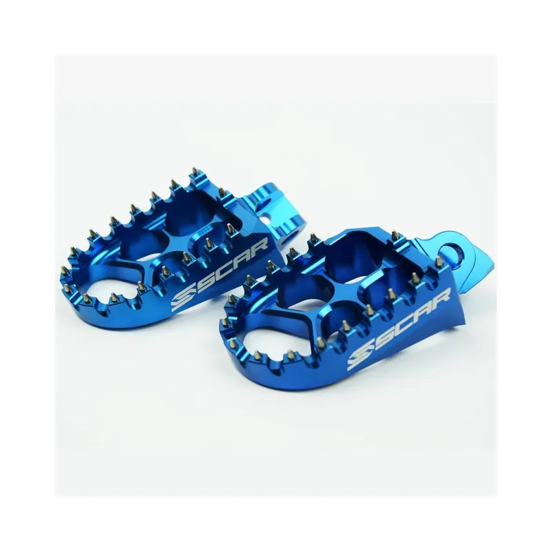 Nouvelle Collection Repose-pieds SCAR Evo bleu Kawasaki KX65/80/85