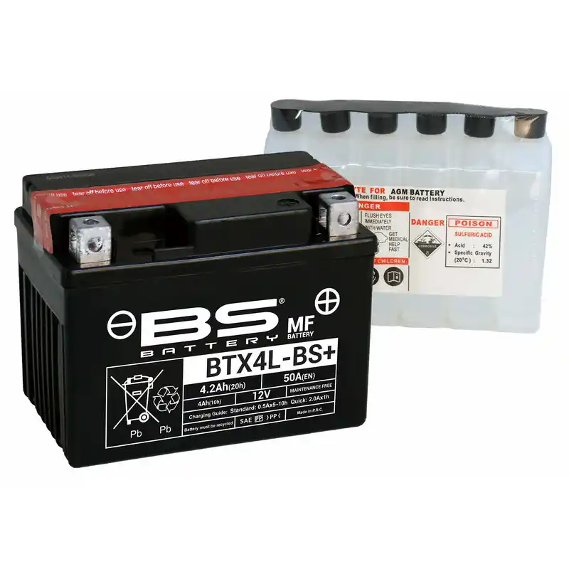 Marque Batterie BS BATTERY sans entretien avec pack acide – BTX4L