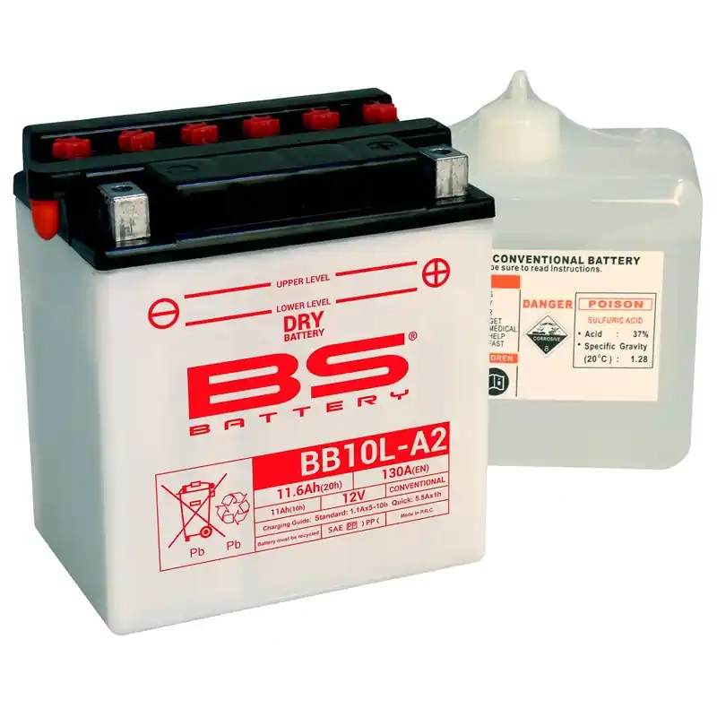 Batterie BS BATTERY Haute-performance avec pack acide – BB10L-A2 Expédition Rapide