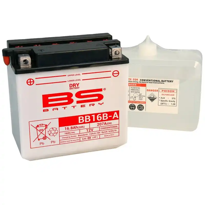 Batterie BS BATTERY Haute-performance avec pack acide – BB16B-A Prix Réduit