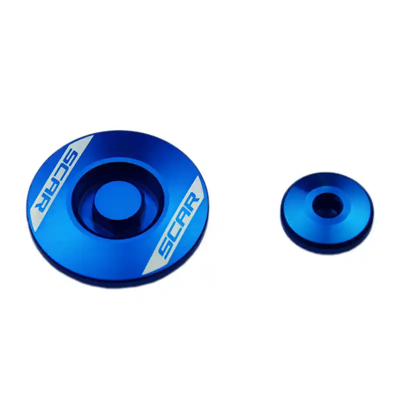 Populaire Bouchons carter moteur latéraux SCAR bleu Yamaha