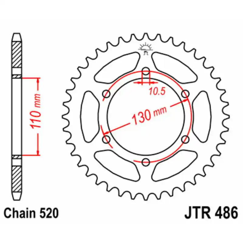Meilleure Vente Couronne JT SPROCKETS acier standard 486 – 520