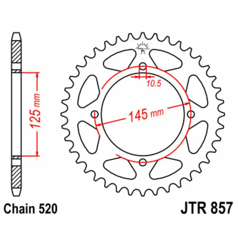Couronne JT SPROCKETS acier standard 857 - 520 Petit Prix