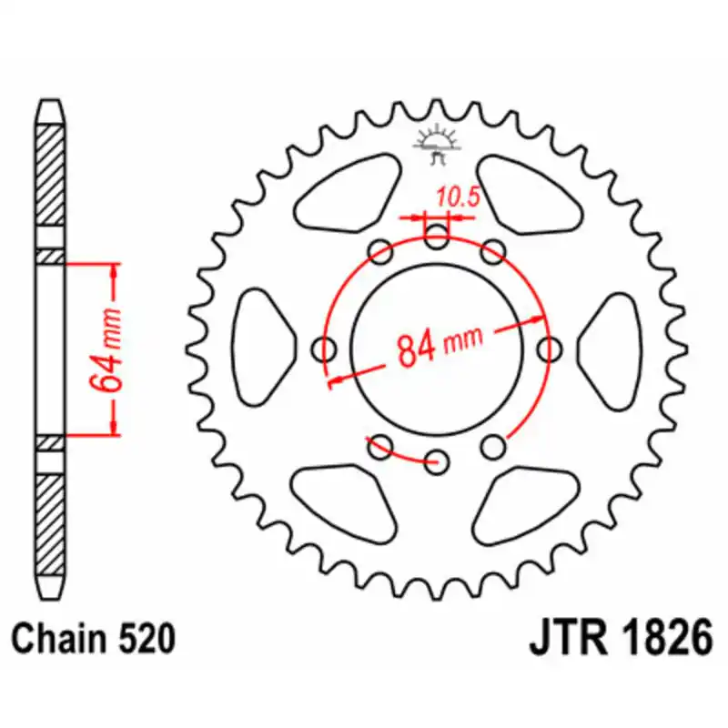 Promotion Couronne JT SPROCKETS acier standard 1826 – 520