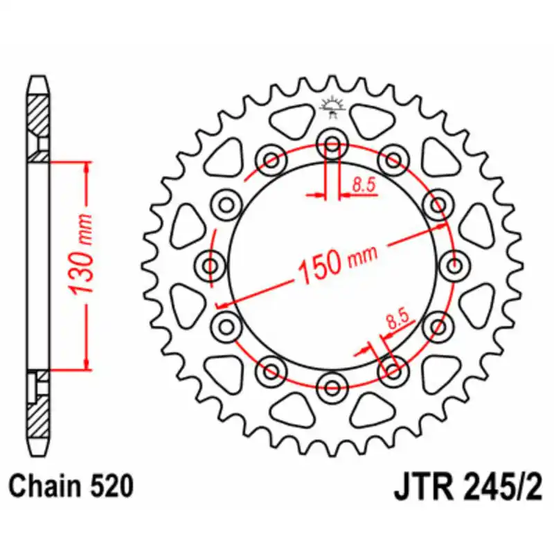 Achat Immédiat Couronne JT SPROCKETS acier standard 245/2 – 520