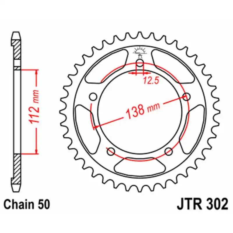 Couronne JT SPROCKETS acier standard 302 - 530 Achat Immédiat