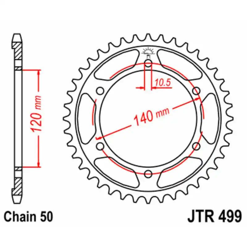 Produit De Marque Couronne JT SPROCKETS acier standard 499 – 530